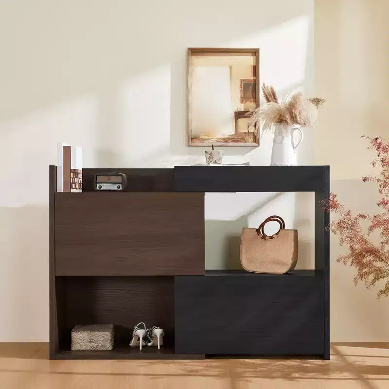Extendable Shoe Cabinet, Rotating Shoe Storage Cabinet with Drawer,Multi-Function Storage Combination Cabinet for Living Room