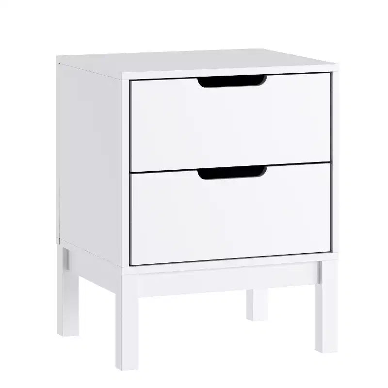 Table de chevet double tiroir pour enfants avec cadre en bois massif, table d'appoint pour chambre d'enfant