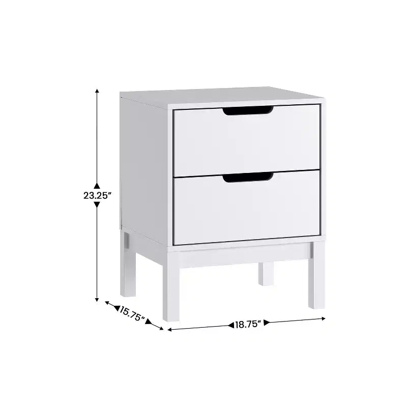 Table de chevet double tiroir pour enfants avec cadre en bois massif, table d'appoint pour chambre d'enfant