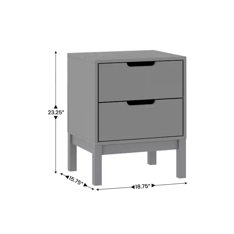 Table de chevet double tiroir pour enfants avec cadre en bois massif, table d'appoint pour chambre d'enfant