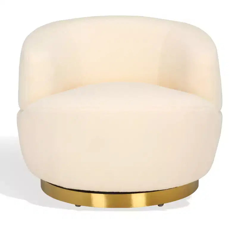 Flynn Faux Lamb Wool Swivel Chair - SFV4739 - Safavieh Couture