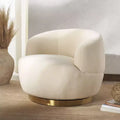Fauteuil pivotant en fausse laine d'agneau