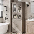 Tall Bathroom Cabinet Freestanding Linen Storage Cabinet with Doors and Adjustable Shelves 67H Kitchen Pantry Cabinet for Living Room