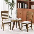 Lot de 2/4 chaises de salle à manger en bois, chaises d'appoint rembourrées en tissu avec structure en bois d'hévéa