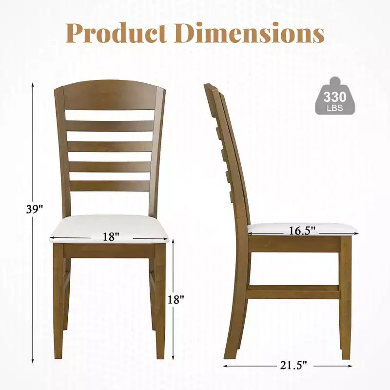 Lot de 2/4 chaises de salle à manger en bois, chaises d'appoint rembourrées en tissu avec structure en bois d'hévéa