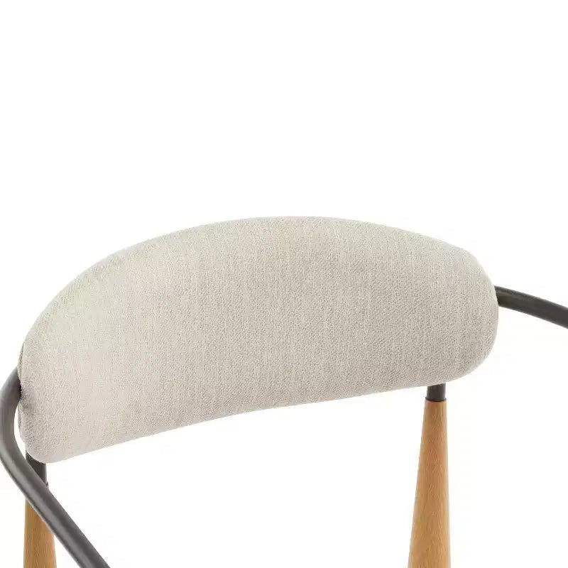 Chaises de salle à manger modernes rembourrées en fer avec dossier ouvert incurvé (Lot de 2)