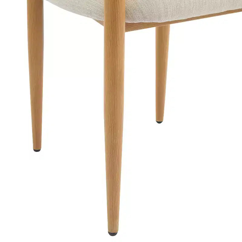 Chaises de salle à manger modernes rembourrées en fer avec dossier ouvert incurvé (Lot de 2)