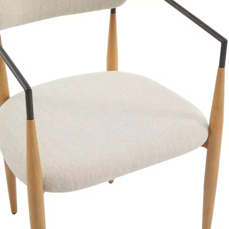 Chaises de salle à manger modernes rembourrées en fer avec dossier ouvert incurvé (Lot de 2)