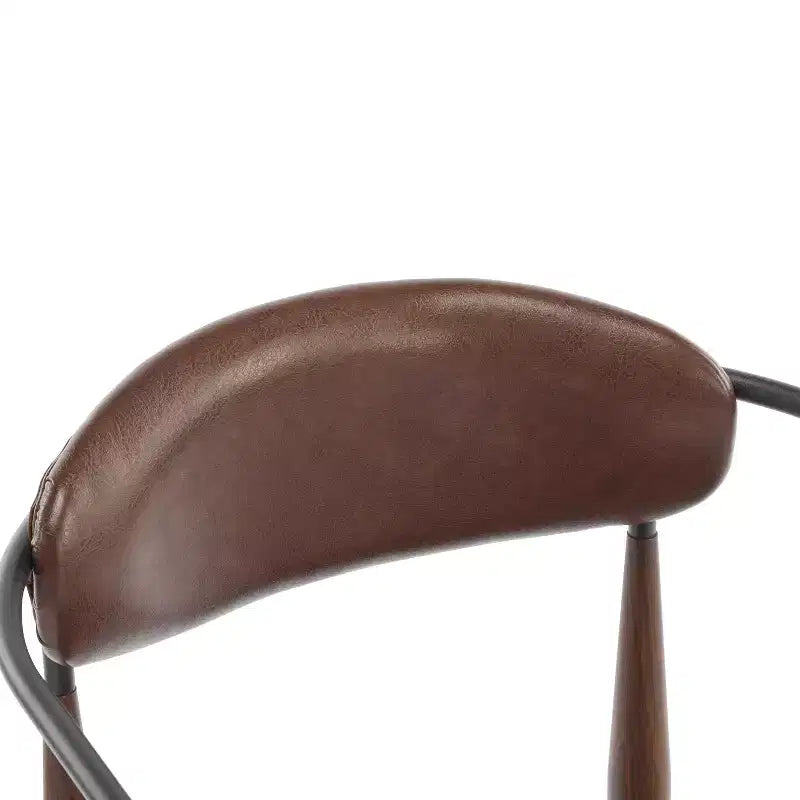 Chaises de salle à manger modernes rembourrées en fer avec dossier ouvert incurvé (Lot de 2)