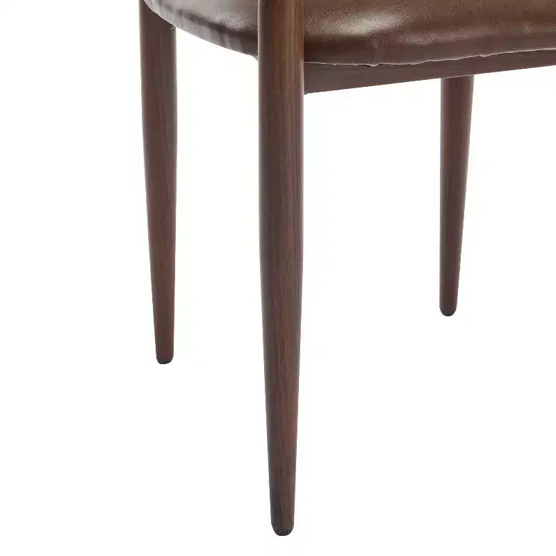 Chaises de salle à manger modernes rembourrées en fer avec dossier ouvert incurvé (Lot de 2)
