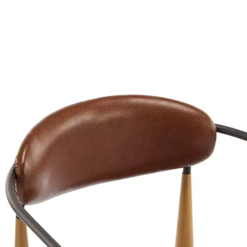 Chaises de salle à manger modernes rembourrées en fer avec dossier ouvert incurvé (Lot de 2)