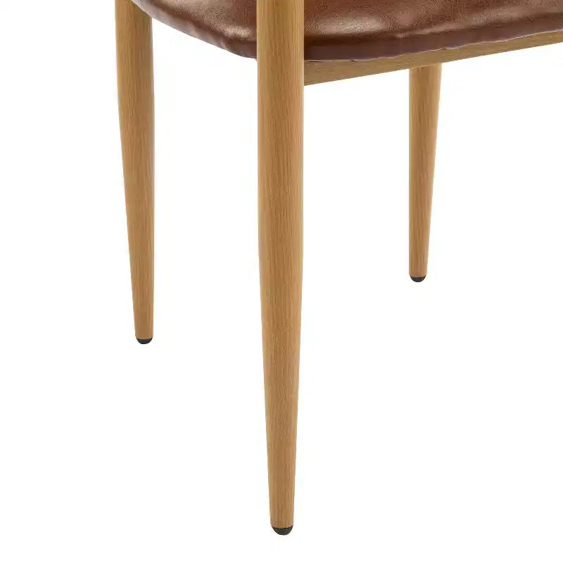 Chaises de salle à manger modernes rembourrées en fer avec dossier ouvert incurvé (Lot de 2)