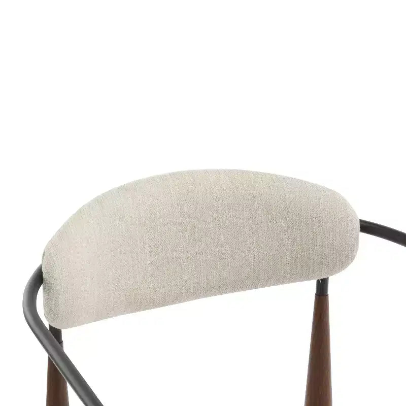 Chaises de salle à manger modernes rembourrées en fer avec dossier ouvert incurvé (Lot de 2)