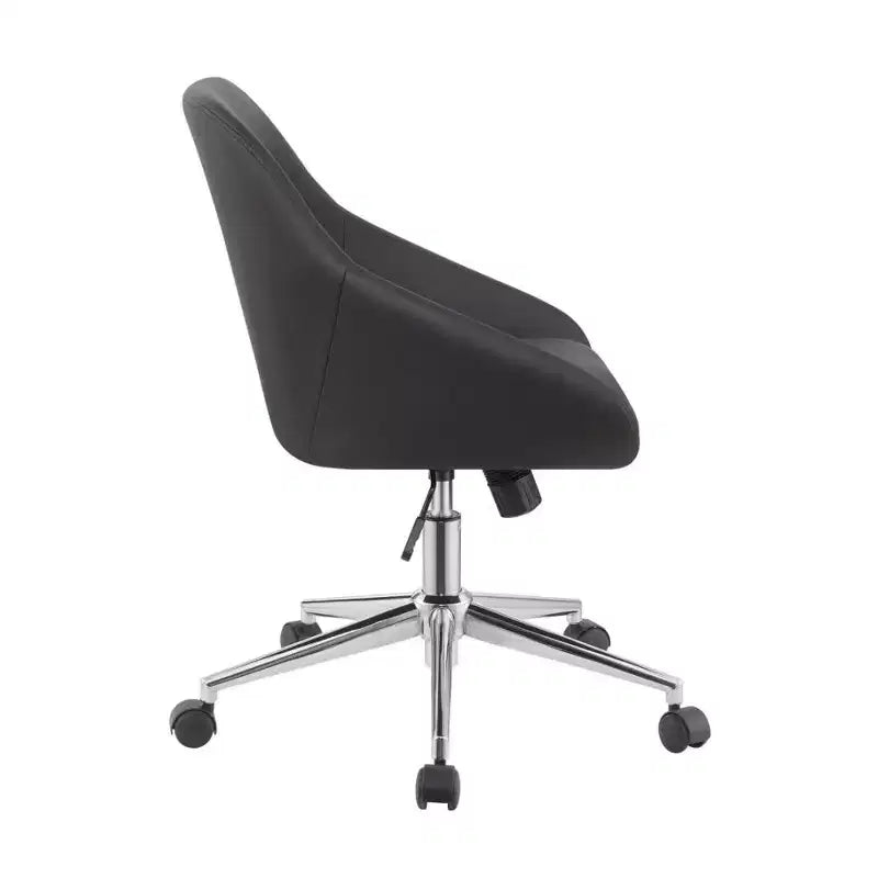 Chaise de bureau recouverte de similicuir avec 5 roulettes