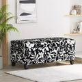 Christopher Knight Home Madison Contemporary Wood Upholstered Rectangle Storage Ottoman with Floral Pattern