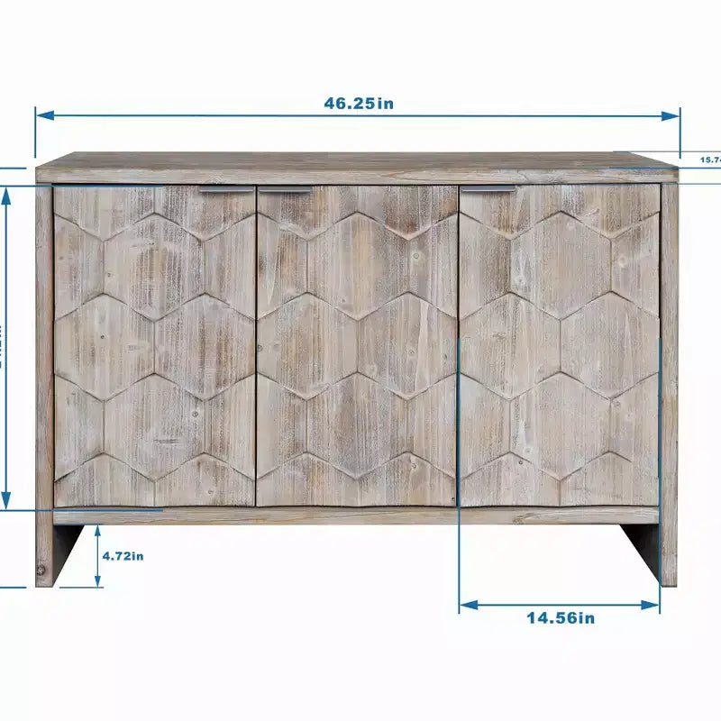 Meuble d'appoint style ferme, buffet en bois à 3 portes, bahut, meuble de rangement