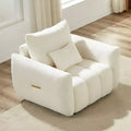 39.7Modern Teddy Fabric Sofa - Upholstered Lounge Chair with One Pillow, Ideal for Apartment, Office, Living Room, and Bedroom
