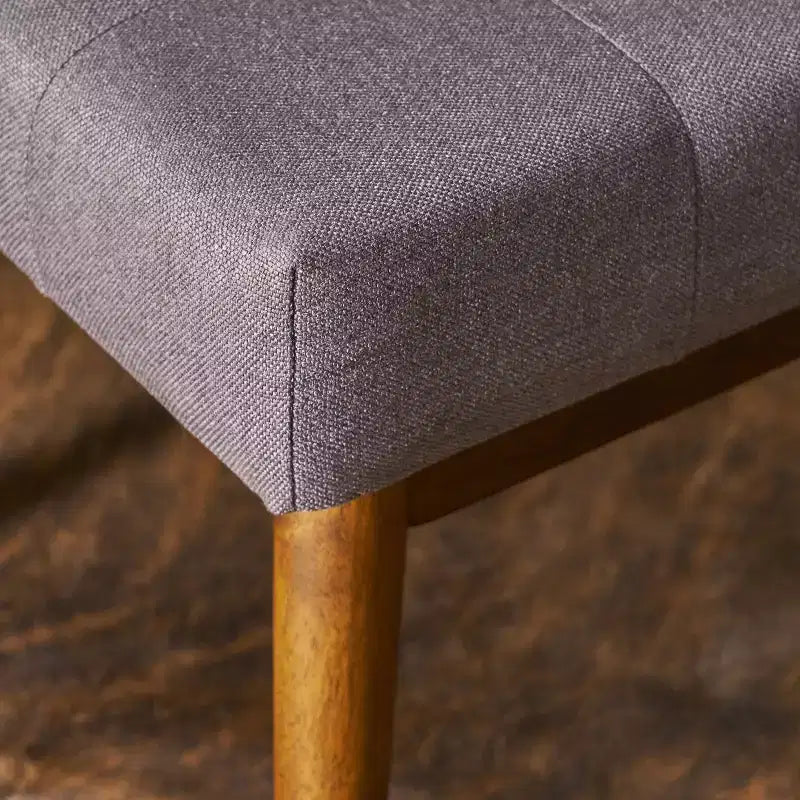 Ottoman en bois d'hévéa capitonné et rembourré, style Mid-Century Modern 44