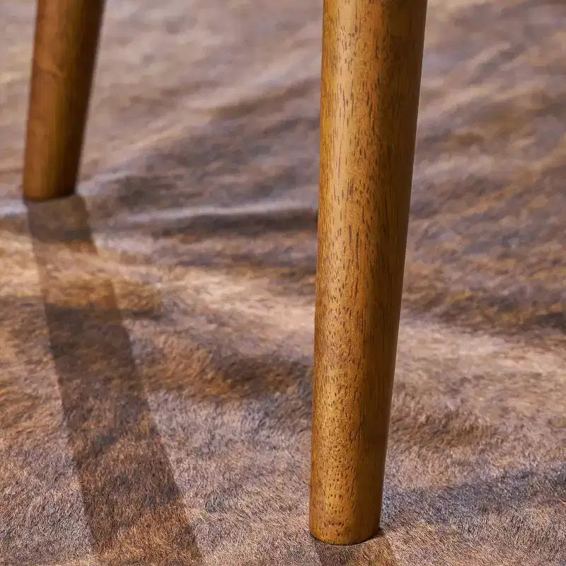 Ottoman en bois d'hévéa capitonné et rembourré, style Mid-Century Modern 44
