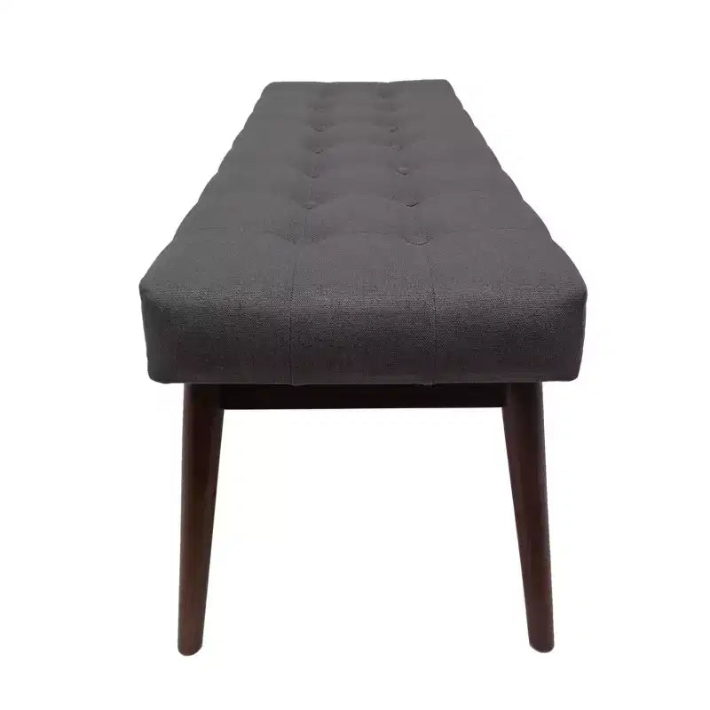 Ottoman en bois d'hévéa capitonné et rembourré, style Mid-Century Modern 44