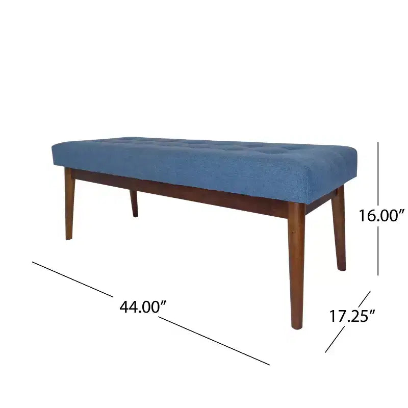 Ottoman en bois d'hévéa capitonné et rembourré, style Mid-Century Modern 44
