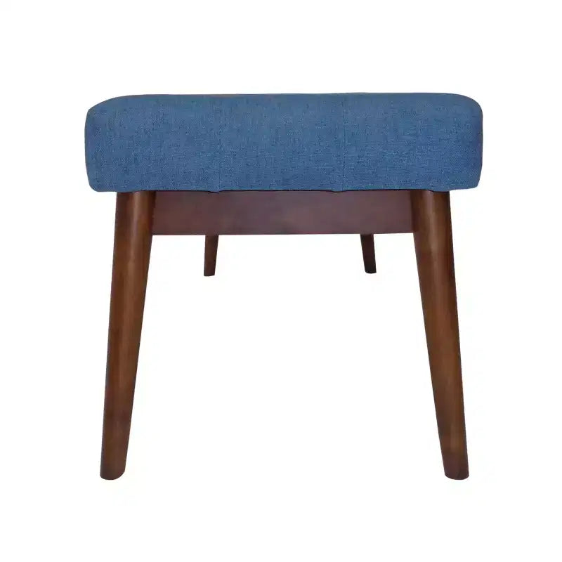 Ottoman en bois d'hévéa capitonné et rembourré, style Mid-Century Modern 44