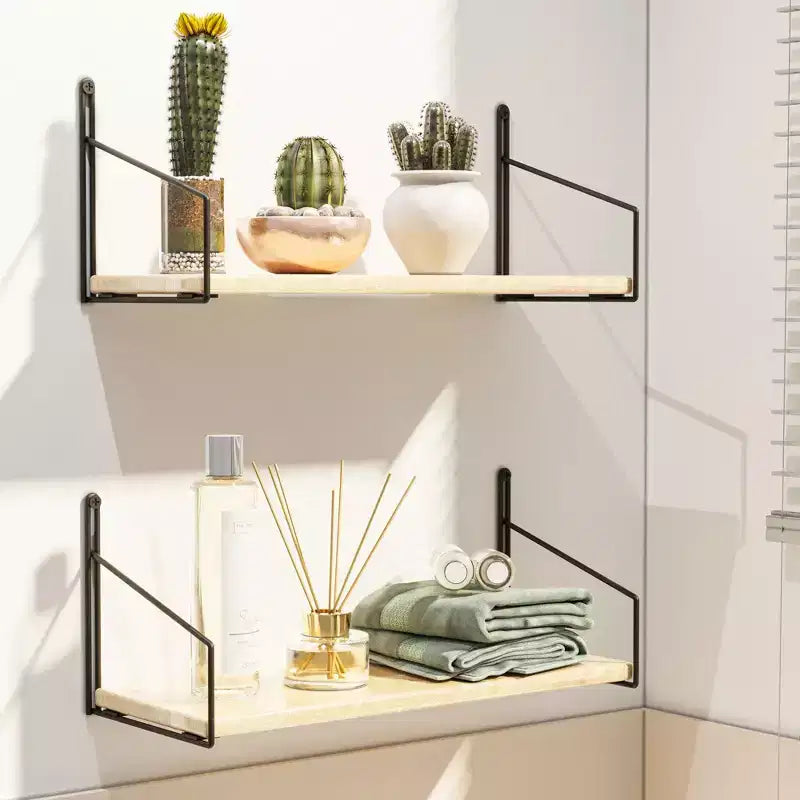 2-Piece Solid Wood Wall Shelf Set