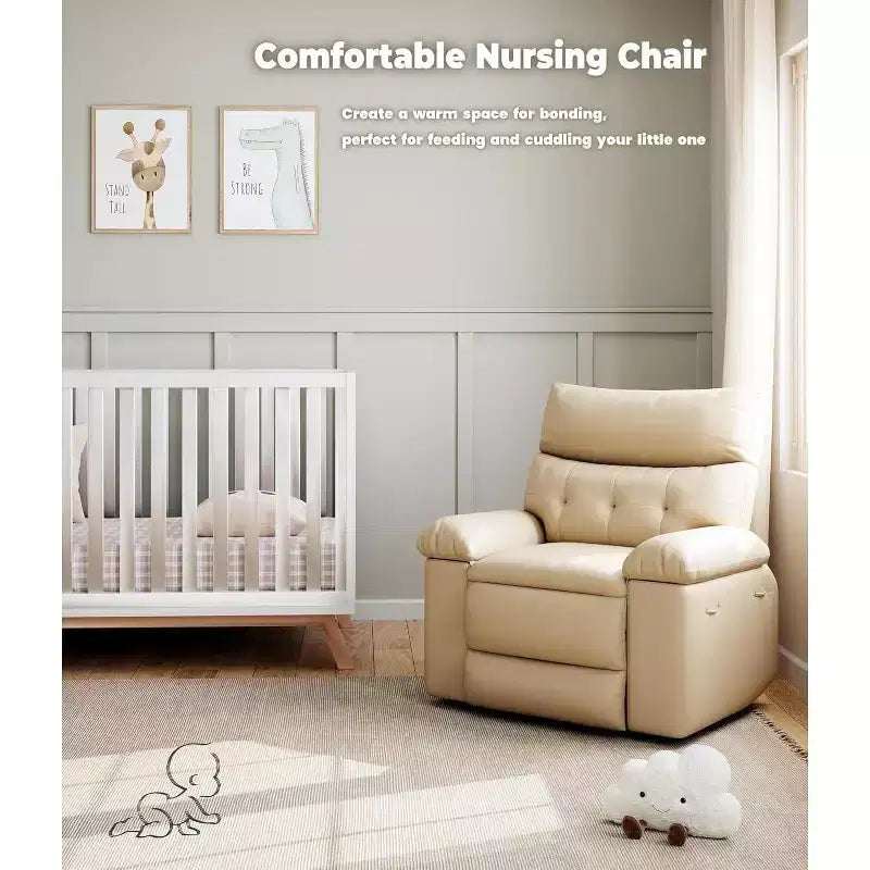 Fauteuil inclinable surdimensionné pour adultes - Canapé inclinable en cuir PU avec mousse haute densité, siège large et inclinaison manuelle douce