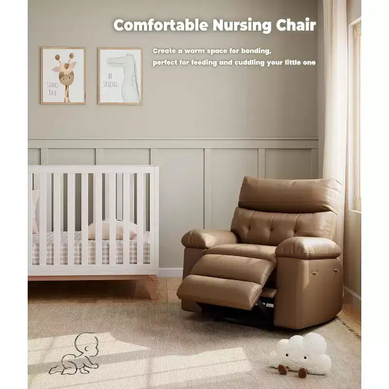 Fauteuil inclinable surdimensionné pour adultes - Canapé inclinable en cuir PU avec mousse haute densité, siège large et inclinaison manuelle douce