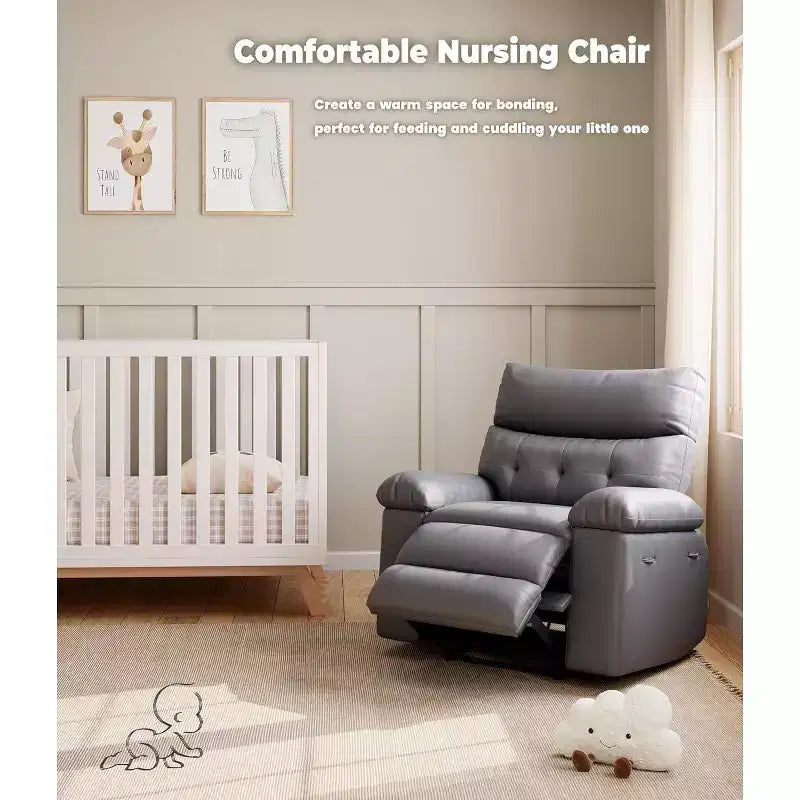 Fauteuil inclinable surdimensionné pour adultes - Canapé inclinable en cuir PU avec mousse haute densité, siège large et inclinaison manuelle douce