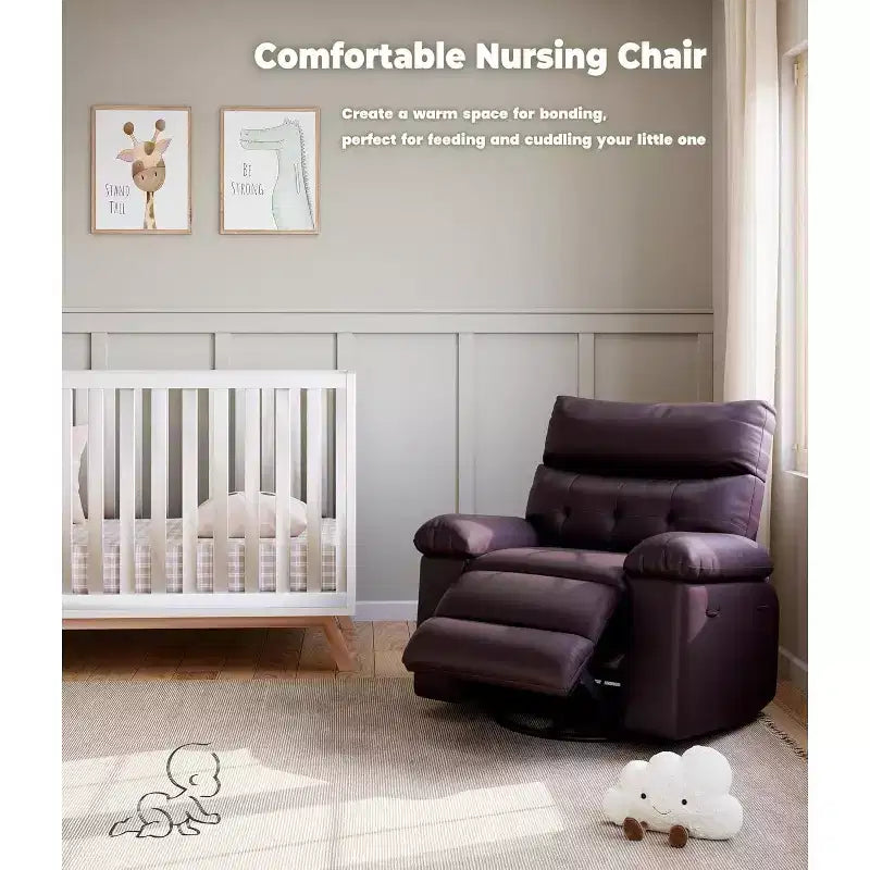 Fauteuil inclinable surdimensionné pour adultes - Canapé inclinable en cuir PU avec mousse haute densité, siège large et inclinaison manuelle douce