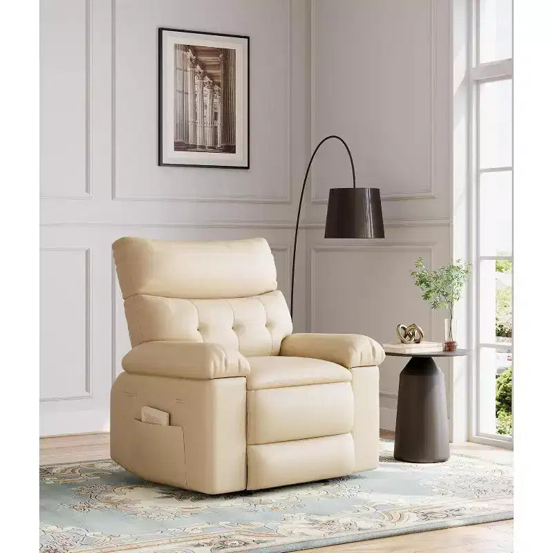 Fauteuil inclinable surdimensionné pour adultes - Canapé inclinable en cuir PU avec mousse haute densité, siège large et inclinaison manuelle douce