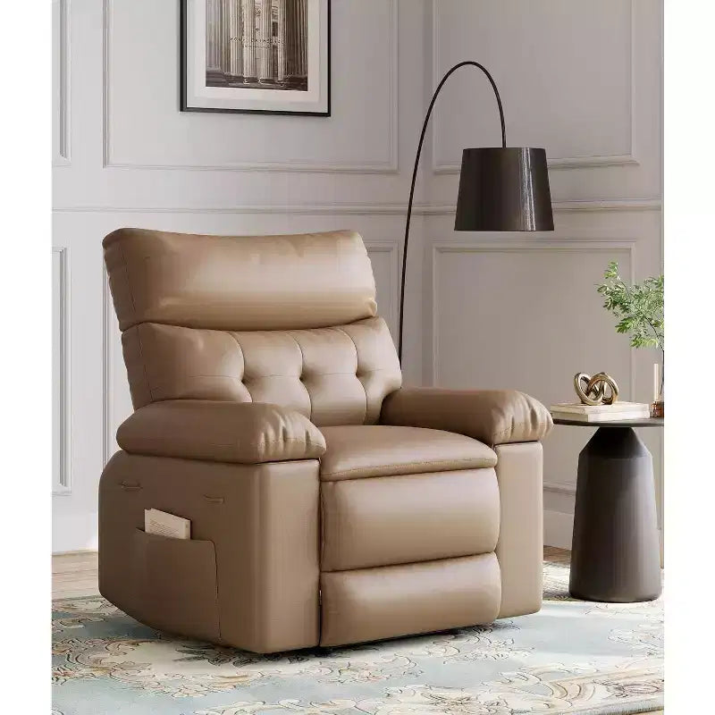 Fauteuil inclinable surdimensionné pour adultes - Canapé inclinable en cuir PU avec mousse haute densité, siège large et inclinaison manuelle douce