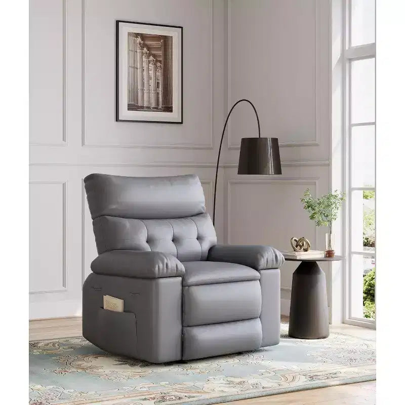 Fauteuil inclinable surdimensionné pour adultes - Canapé inclinable en cuir PU avec mousse haute densité, siège large et inclinaison manuelle douce