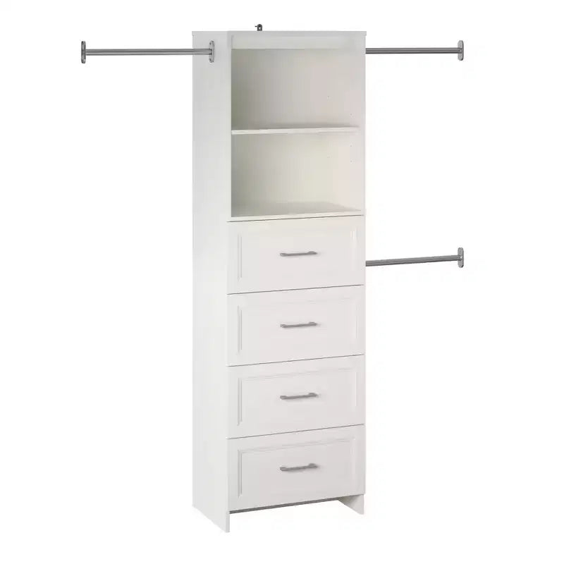 Meuble de rangement 4 tiroirs, blanc