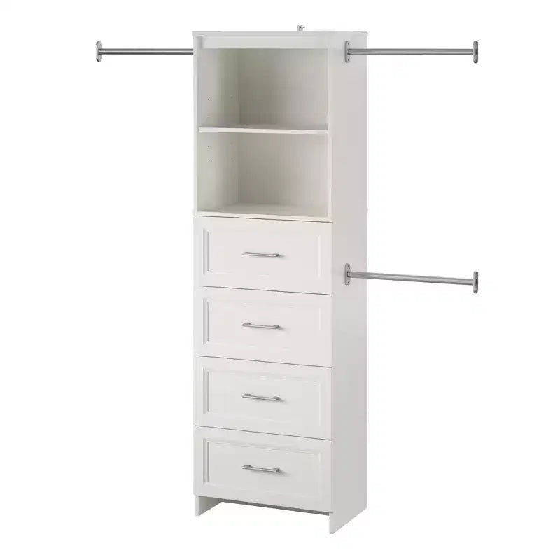 Meuble de rangement 4 tiroirs, blanc