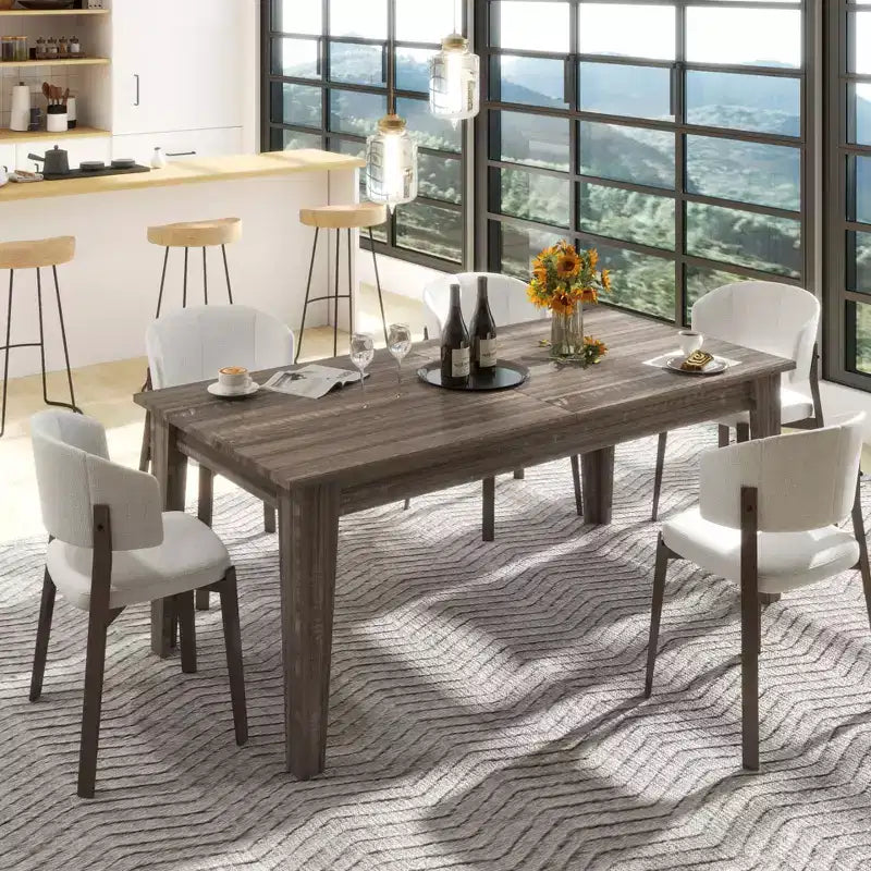 Grande table à manger extensible, Table de cuisine en MDF