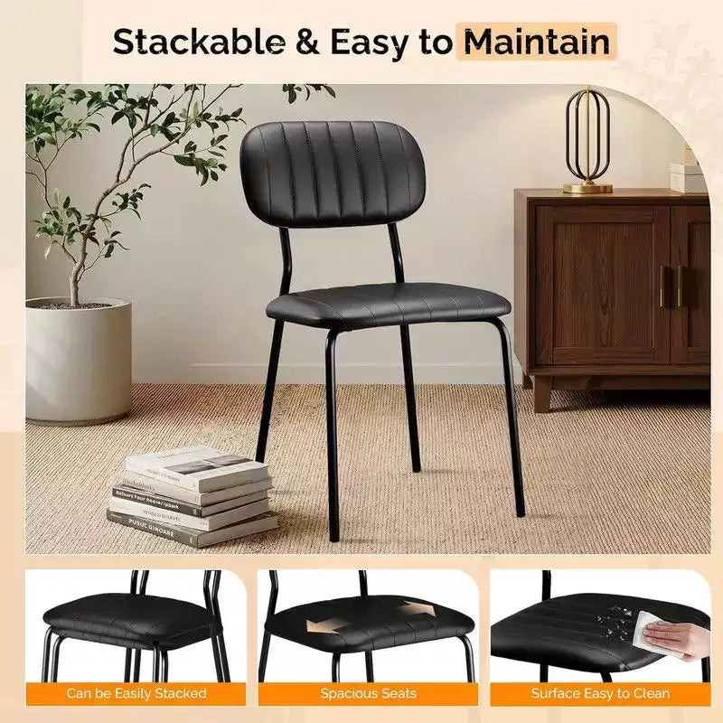Chaise empilable rembourrée (lot de 2)