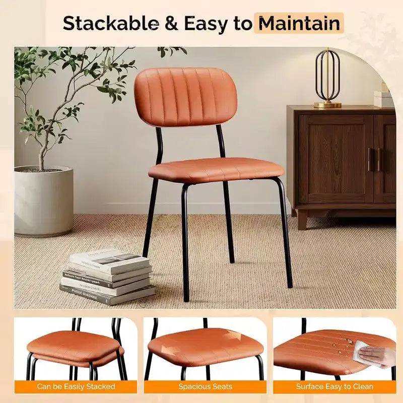 Chaise empilable rembourrée (lot de 2)