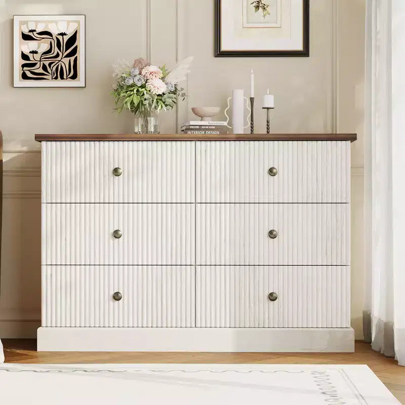 6 Dresser for Bedroom, 47 in Wide Drawer Dresser with Storage Freestanding