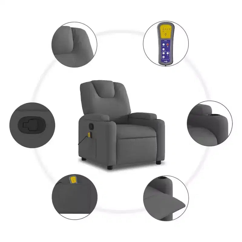 Fauteuil inclinable 100 % polyester, métal, contreplaqué, individuel