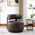 Christopher Knight Home Emile Rubber Wood Faux Leather Upholstered Swivel Club Chair