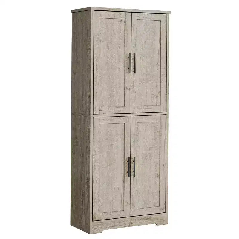 70 Tall Modern Kitchen Pantry Cabinet, Freestanding Storage Cupboard with 4 Doors & 3 Adjustable Shelves, Versatile Cabinet for Kitchen, Bathroom