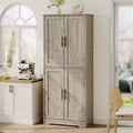 Grand meuble de rangement de cuisine moderne de 178 cm, armoire de rangement autoportante avec 4 portes et 3 étagères réglables, meuble polyvalent pour cuisine, salle de bain