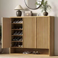Acekool 46 Shoe Cabinet with Fluted Door Adjustable Shelves for Entryway Living Room