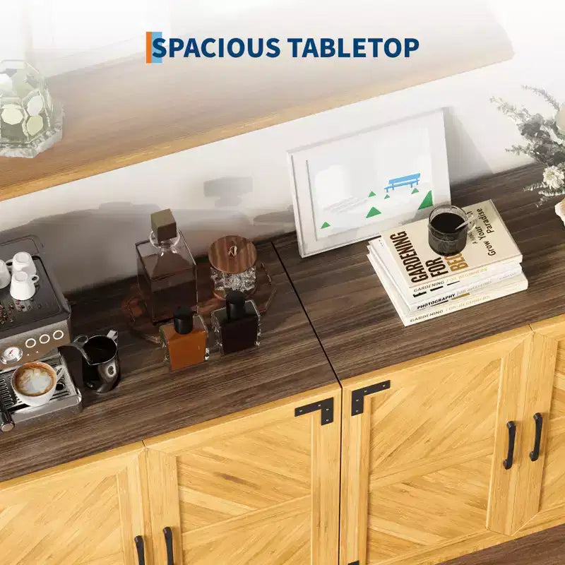 Bahut de salle à manger avec rangement, Buffet de cuisine avec rangement, meuble bar à café avec portes et étagère réglable, pour salon et salle à manger