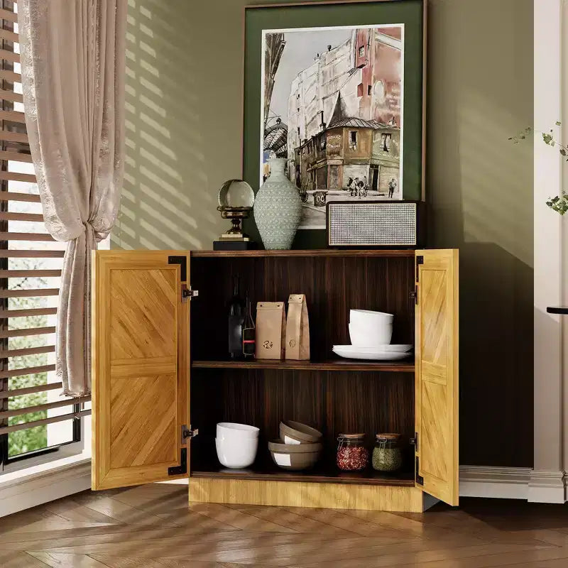 Bahut de salle à manger avec rangement, Buffet de cuisine avec rangement, meuble bar à café avec portes et étagère réglable, pour salon et salle à manger