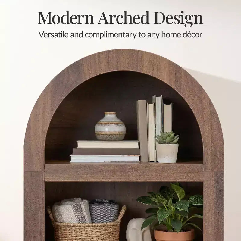 Étagère de rangement étroite et haute avec tablettes réglables, bibliothèque moderne à arceaux à 4 niveaux