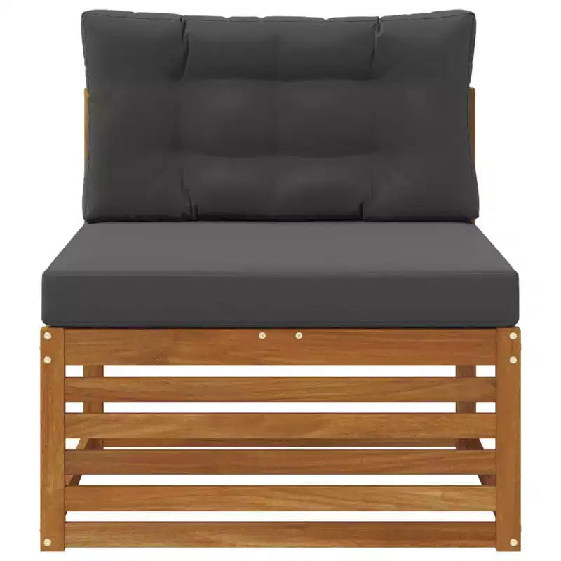 Canapé d'extérieur central en bois d'acacia massif Naturel