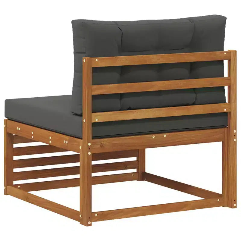 Canapé d'extérieur central en bois d'acacia massif Naturel